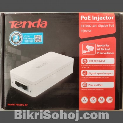 Tenda PoE30G-AT PoE Injector delivers up to 30W output power